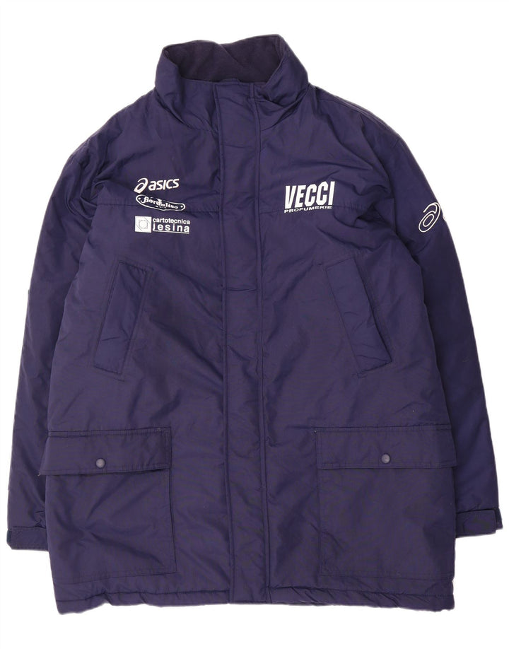 Jachetă căptușită cu grafică pentru bărbați Asics UK 42 XL Nailon bleumarin