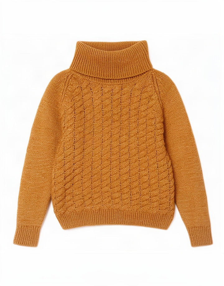 Pulover pentru femei Massimo Dutti cu gât rulat UK 14 maro mediu acrilic