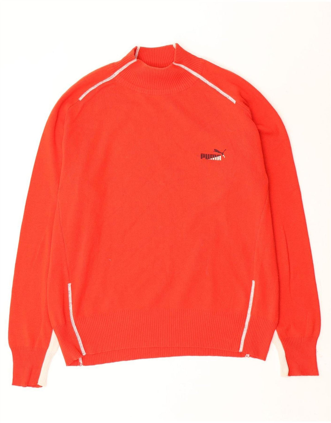 Puma Pulover cu gât țestoasă pentru bărbați, mare, roșu, color block