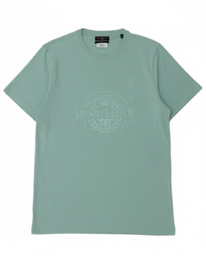 Tricou grafic pentru bărbați Henri Lloyd Top din bumbac turcoaz mediu
