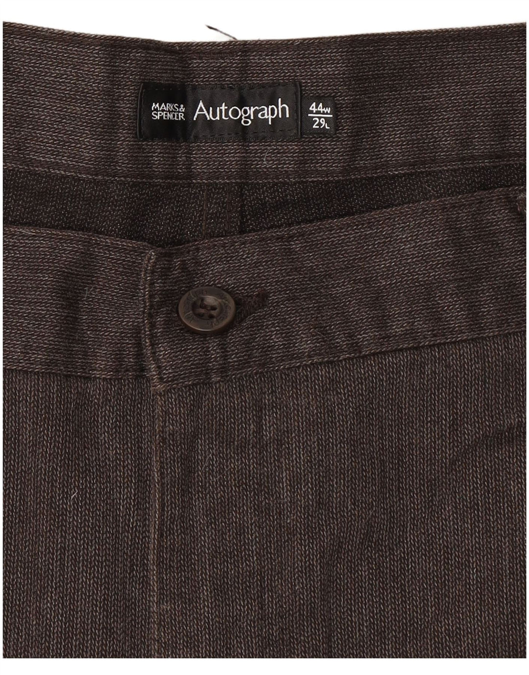 Pantaloni casual pentru bărbați Marks & Spencer Autograph W44 L29 Brown Herringbone