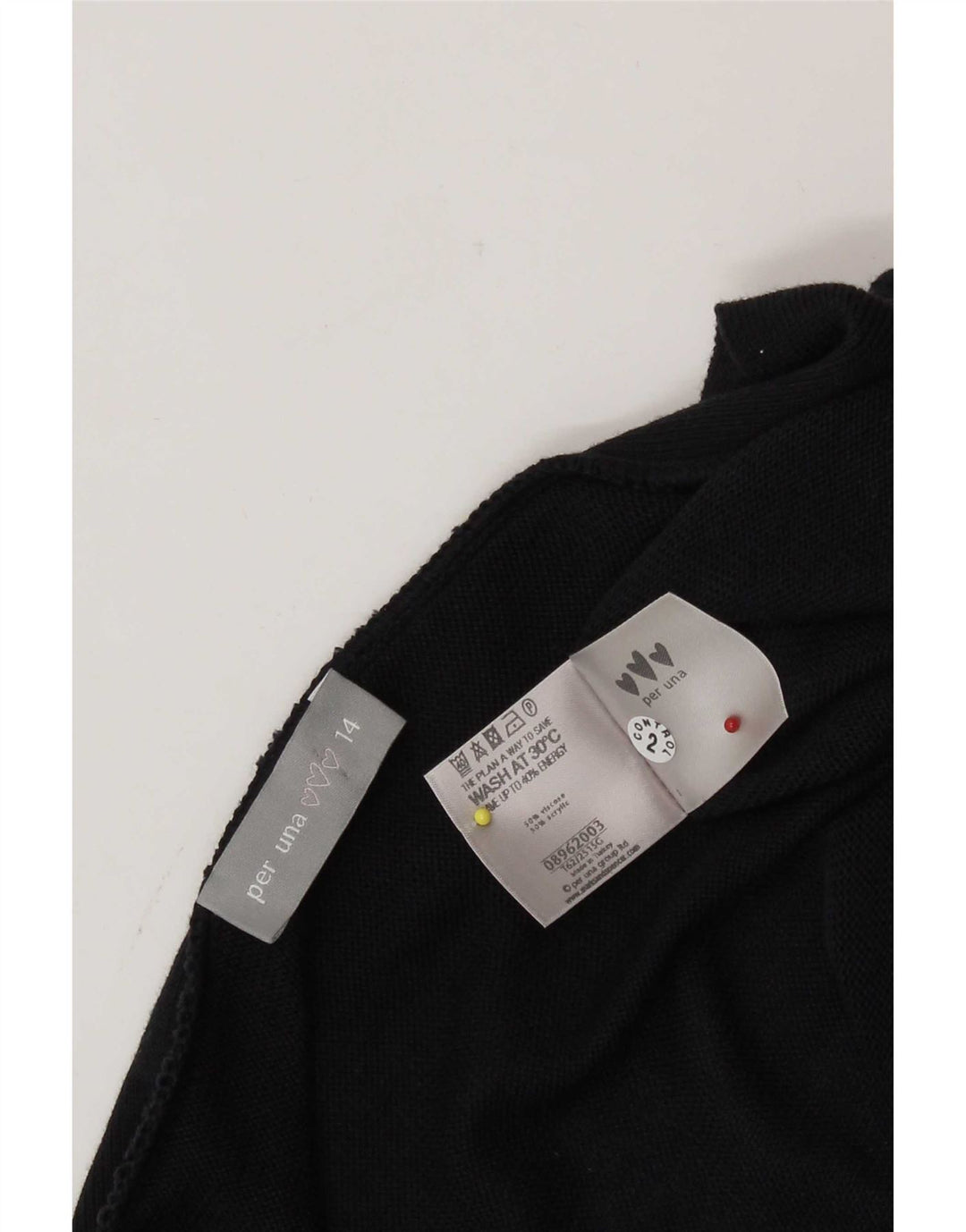 Pulover cardigan asimetric pentru femei Marks & Spencer UK 14 mare negru