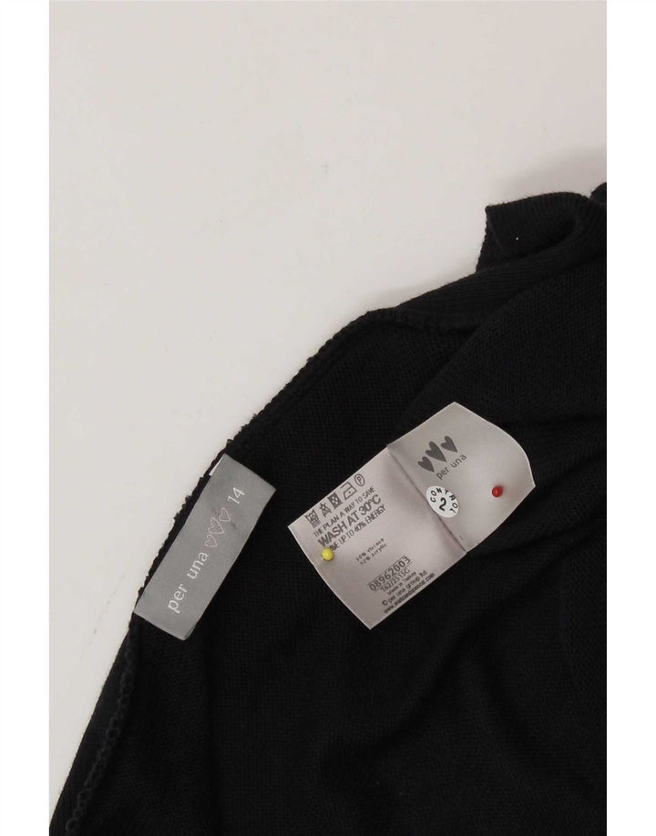 Pulover cardigan asimetric pentru femei Marks & Spencer UK 14 mare negru