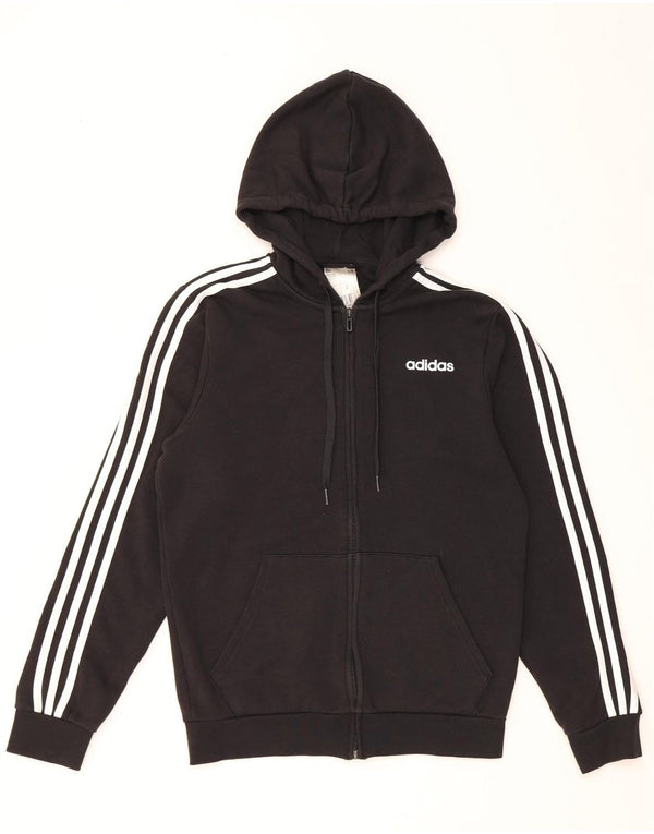 Pulover Adidas pentru bărbați, cu fermoar, bumbac, negru