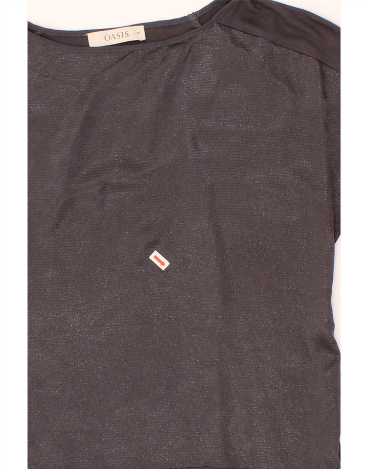 OASIS Womens Crop Blouse Top UK 12 Medium Black Polyester Vintage Oasis and Second-Hand Oasis from Messina Hembry 