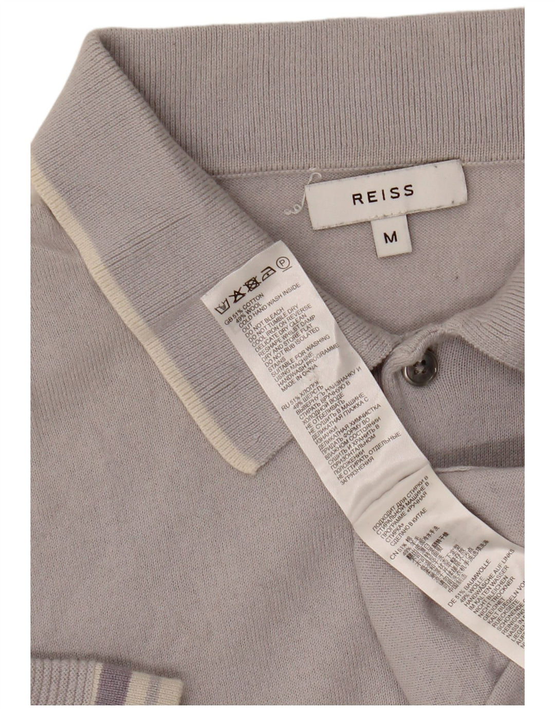 Tricou polo Reiss pentru bărbați, bumbac, gri mediu