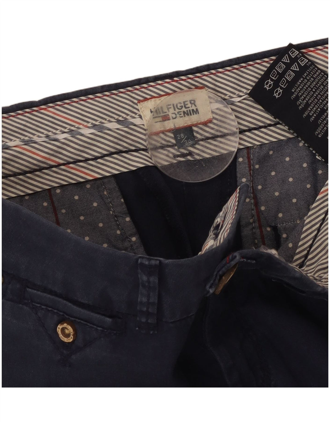 TOMMY HILFIGER Pantaloni subțiri pentru femei L28 L34 Bumbac bleumarin