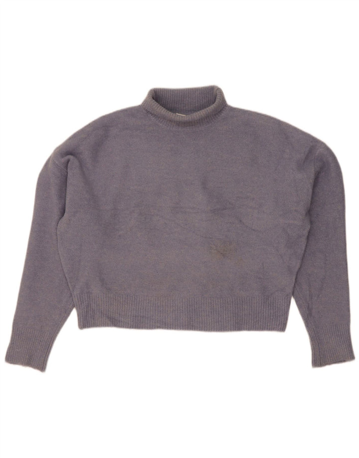 Pulover de damă Zara Crop supradimensionat cu gât rulat, UK 14 Medium Blue