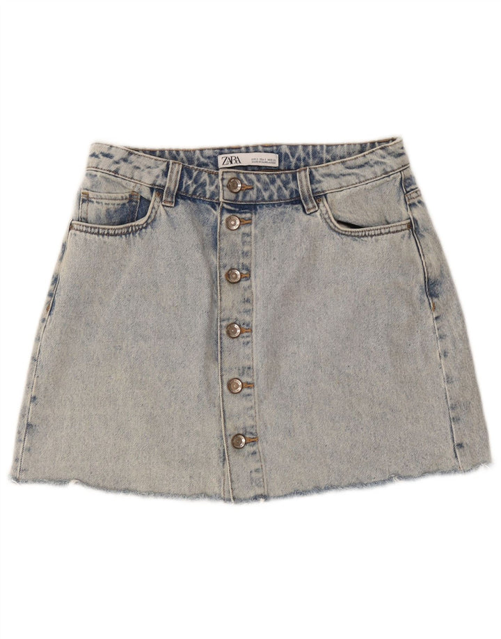 Fusta Denim Zara Femei Mic W26 Bumbac Albastru