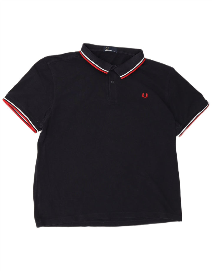 Cămașă polo Fred Perry pentru bărbați 2XL, bumbac bleumarin