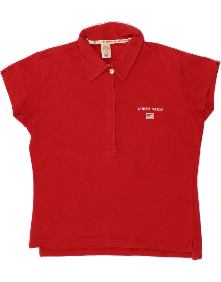NORTH SAILS Womens Polo Shirt UK 10 Small Red Cotton Vintage North Sails and Second-Hand North Sails from Messina Hembry 