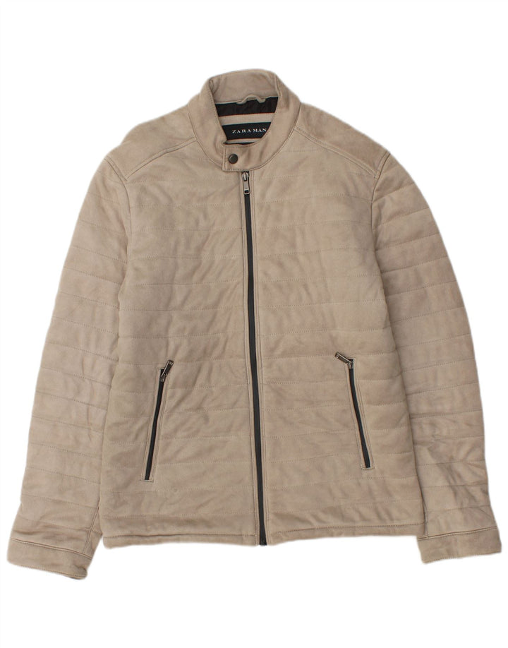 Bomber pentru bărbați Zara UK 38 Medium Bej Poliester