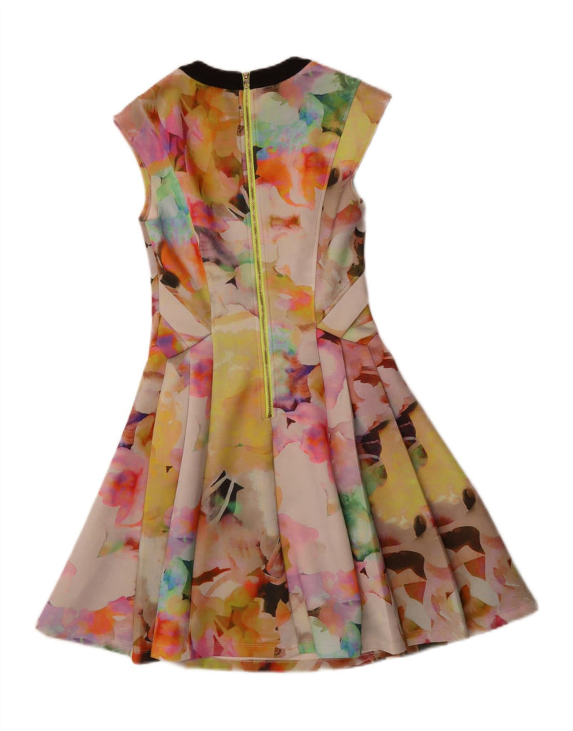 TED BAKER Womens Sleeveless A-Line Dress Size 1 XS Multicoloured Floral Vintage Ted Baker and Second-Hand Ted Baker from Messina Hembry 