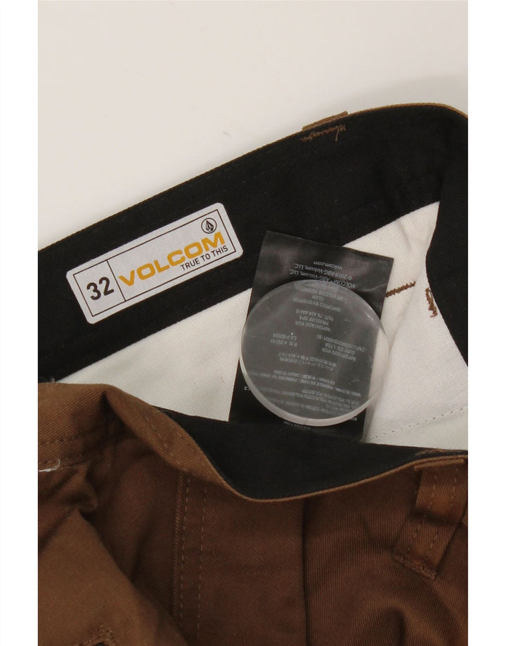 Pantaloni chino drepti pentru femei Volcom W32 L31 bumbac maro