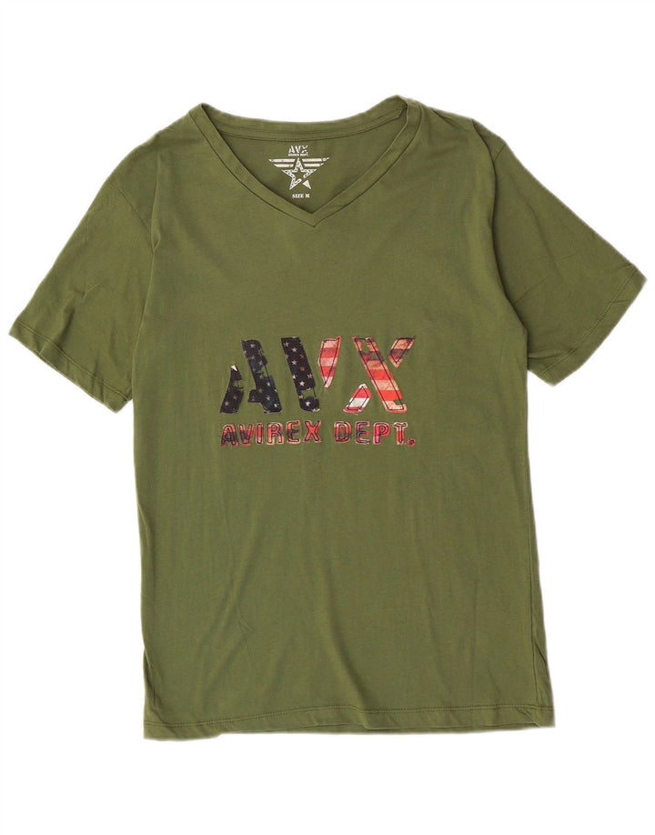 Tricou grafic pentru bărbați Avirex Top Mediu Kaki Bumbac
