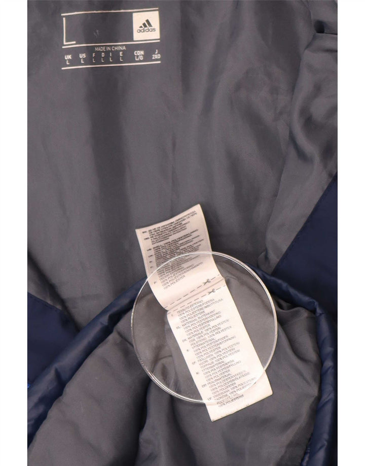 Jachetă căptușită pentru bărbați Adidas UK 40, mare, albastru, poliester