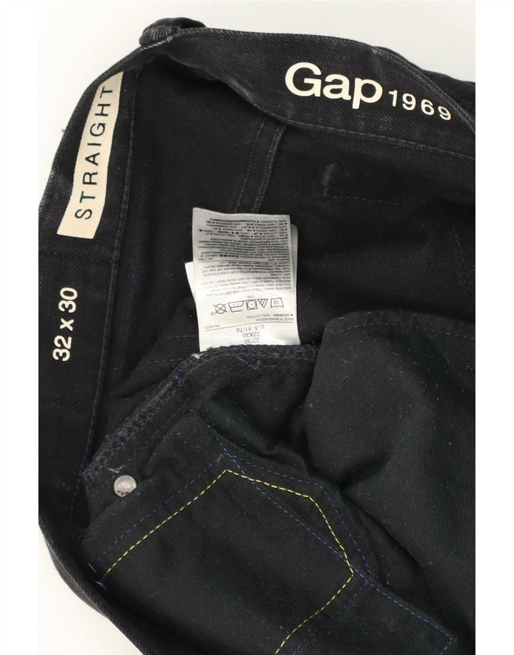 Blugi drepti pentru bărbați Gap W32 L30 bumbac negru