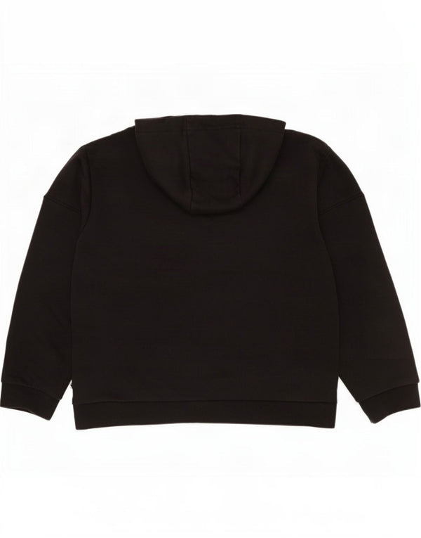 Pulover cu glugă cu grafic pentru femei Emporio Armani UK 14 Bumbac mediu negru