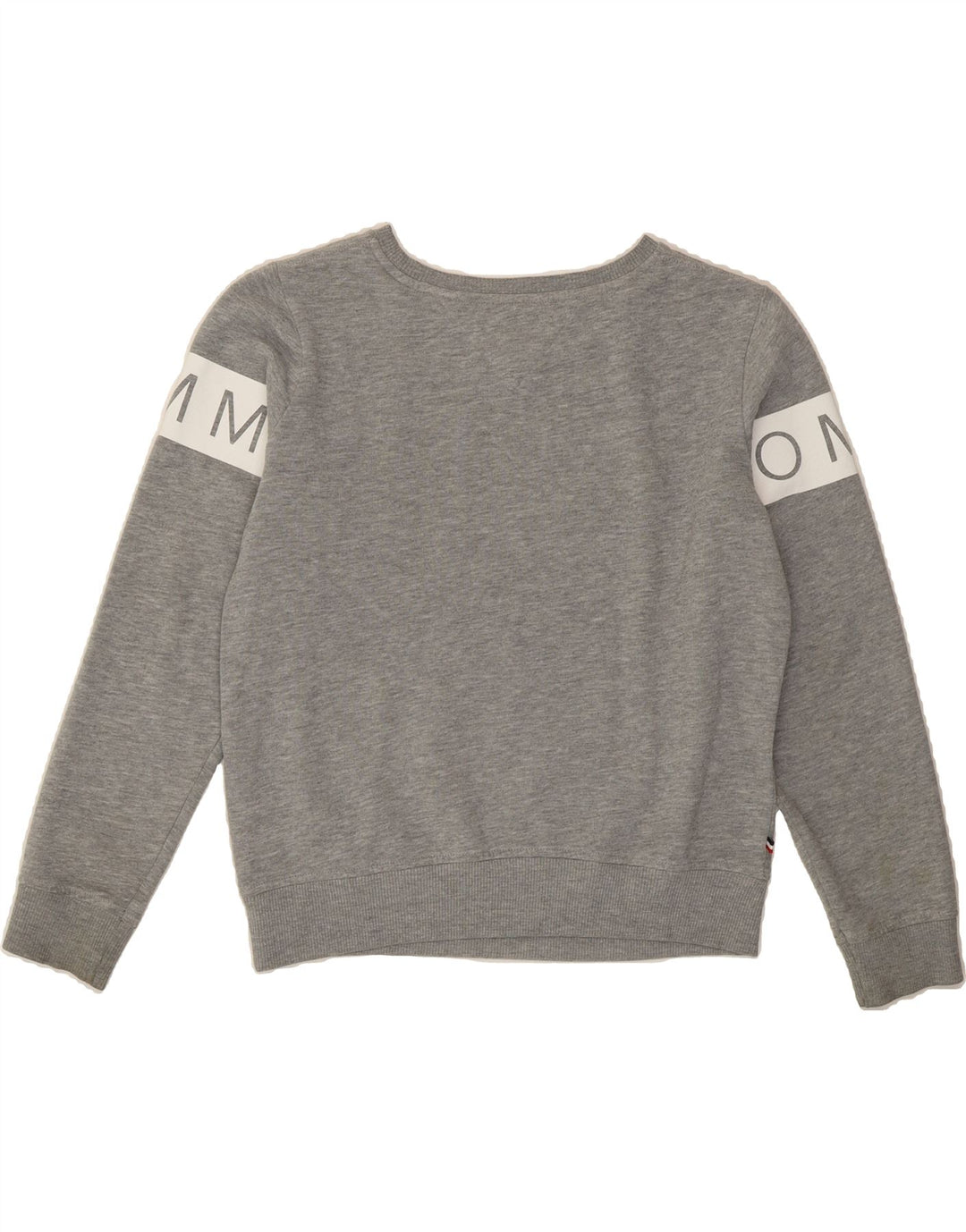 TOMMY HILFIGER Womens Sweatshirt Jumper UK 10 Small Grey Colourblock Vintage Tommy Hilfiger and Second-Hand Tommy Hilfiger from Messina Hembry 