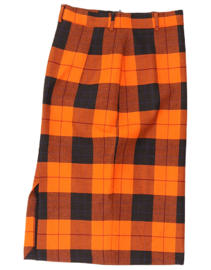 Fusta Dreaptă Vintage Femei W30 Plaid portocaliu mediu