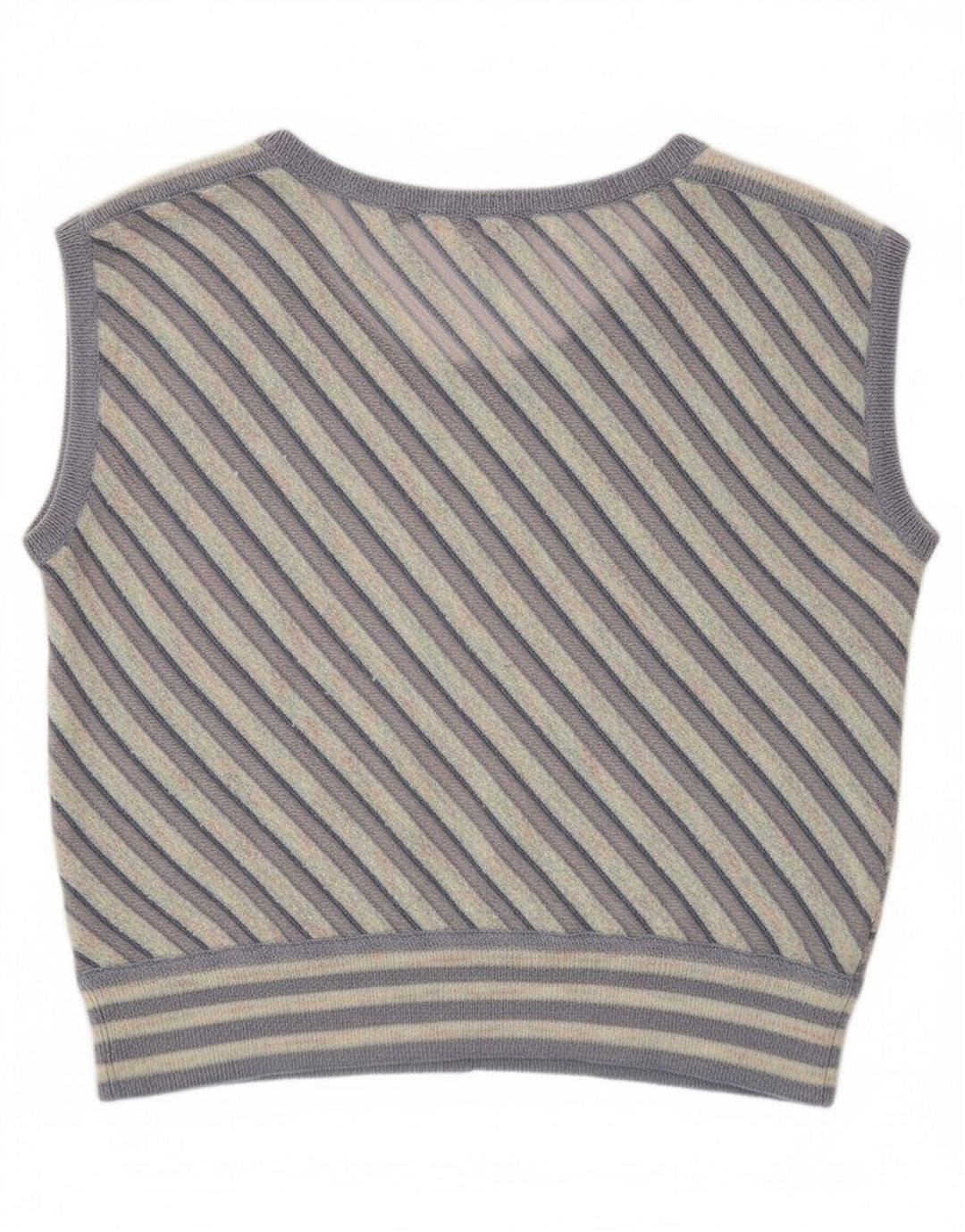 Vintage Womens Vest Tank Top UK 12 Medium Purple Striped