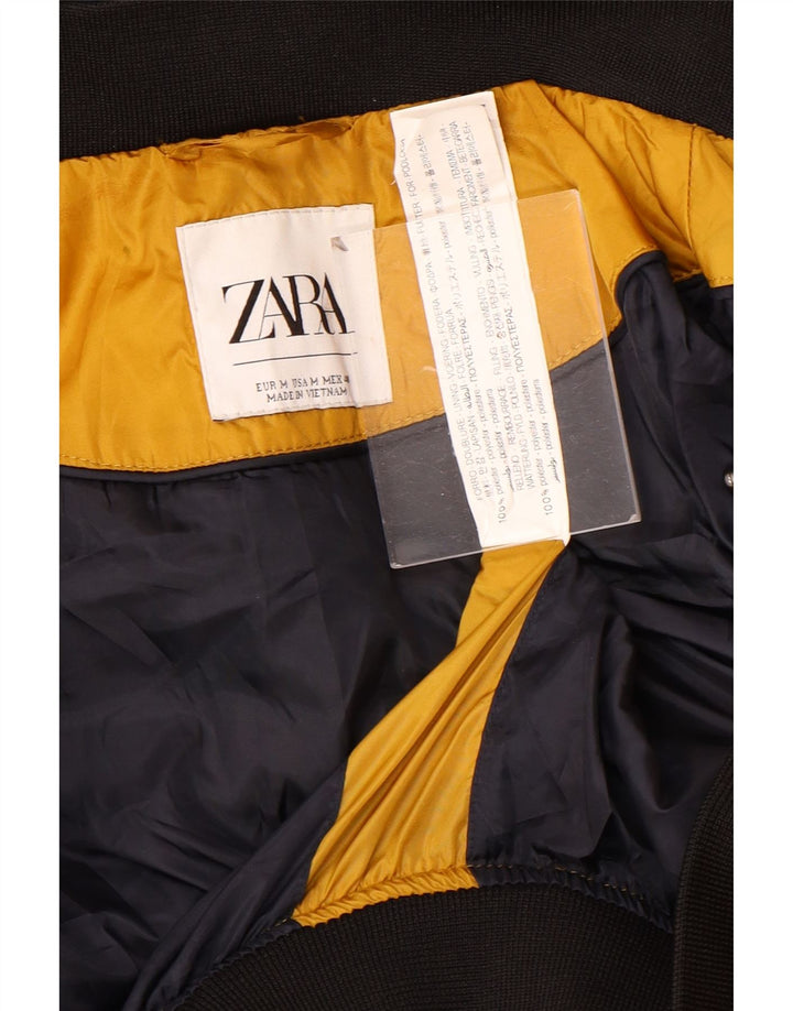 Jachetă căptușită cu glugă pentru bărbați Zara UK 38, galben mediu, poliester color bloc