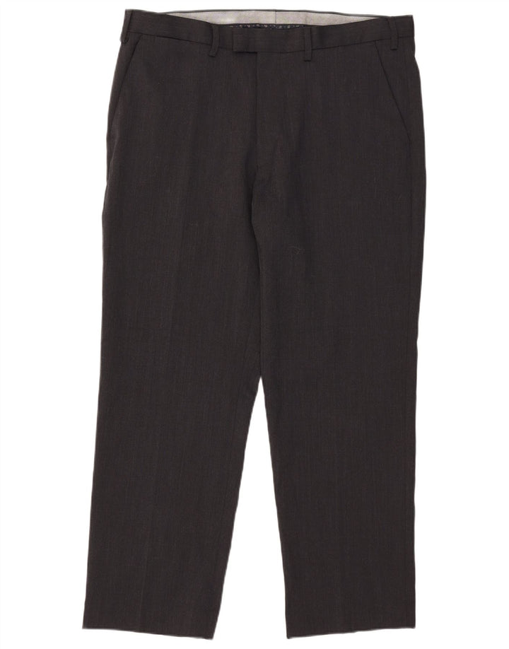 Pantaloni de costum obișnuiți pentru bărbați Marks & Spencer L38 L29 poliester gri
