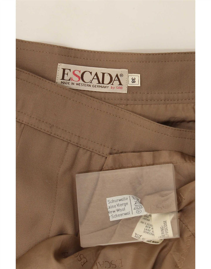 Escada Fusta Midi Wrap EU 38 Medium W28 Maro Lână Nouă