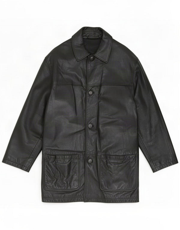 Marks & Spencer Palton din piele pentru bărbați St. Michael UK 38 Medium Black