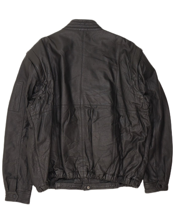 C&A Bomber din piele pentru bărbați EU 58 XL Negru
