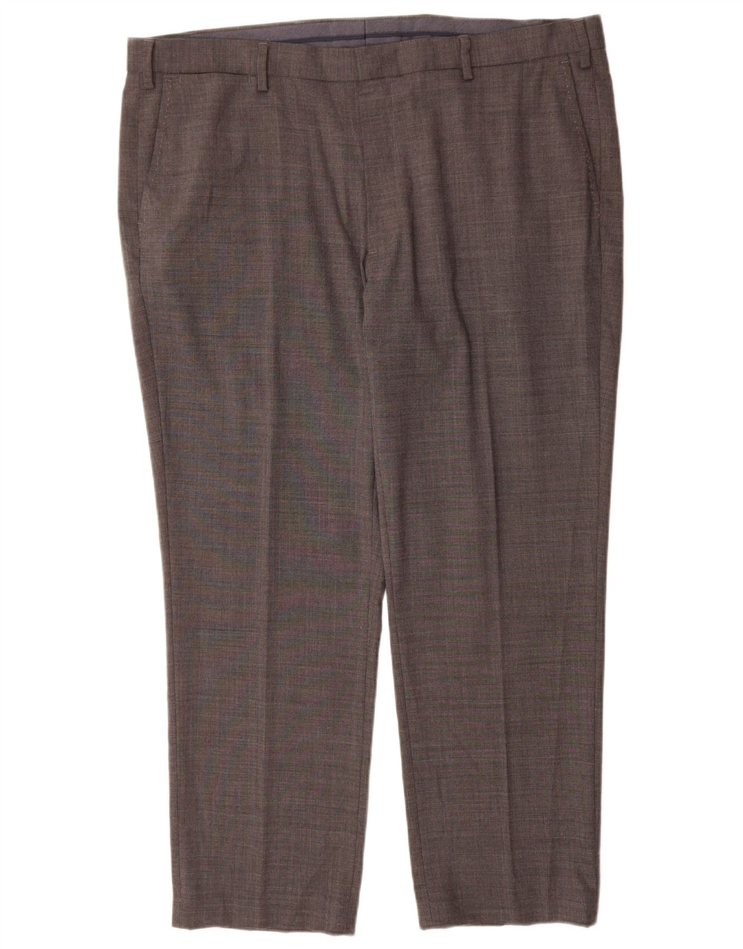 Marks & Spencer Pantaloni de costum pentru bărbați, drepti, cu croiala normală, L42 L29, lână gri