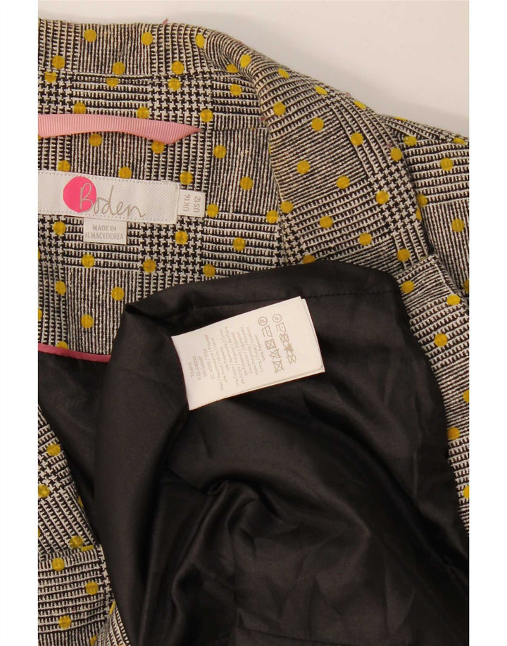 Jachetă Boden pentru femei la dublu piept UK 16 Large, gri Houndstooth