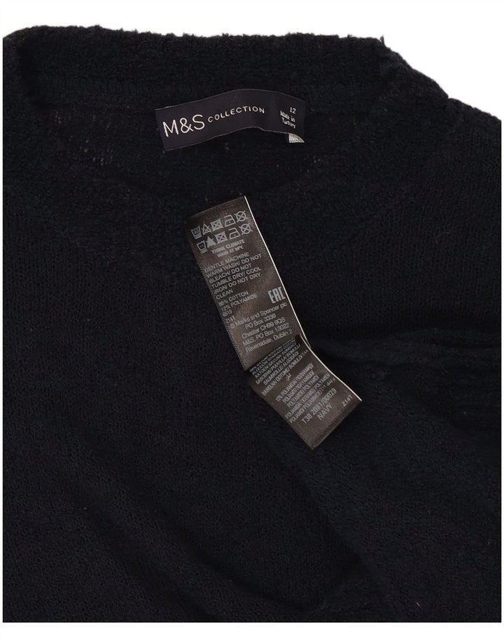 Pulover pentru femei Marks & Spencer cu decolteu triplu UK 12 Medium Bleumarin