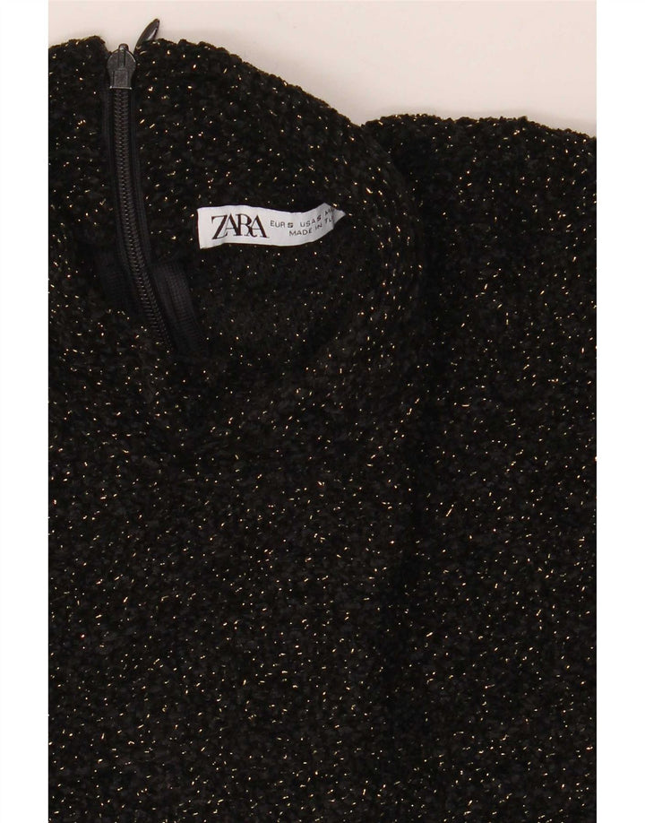 Bluză pentru femei Zara UK 10 Poliester cu pături negru mici