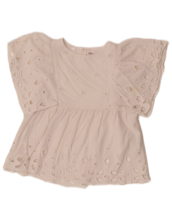 Bluza Zara Fete Top 6-7 Ani Bumbac Alb