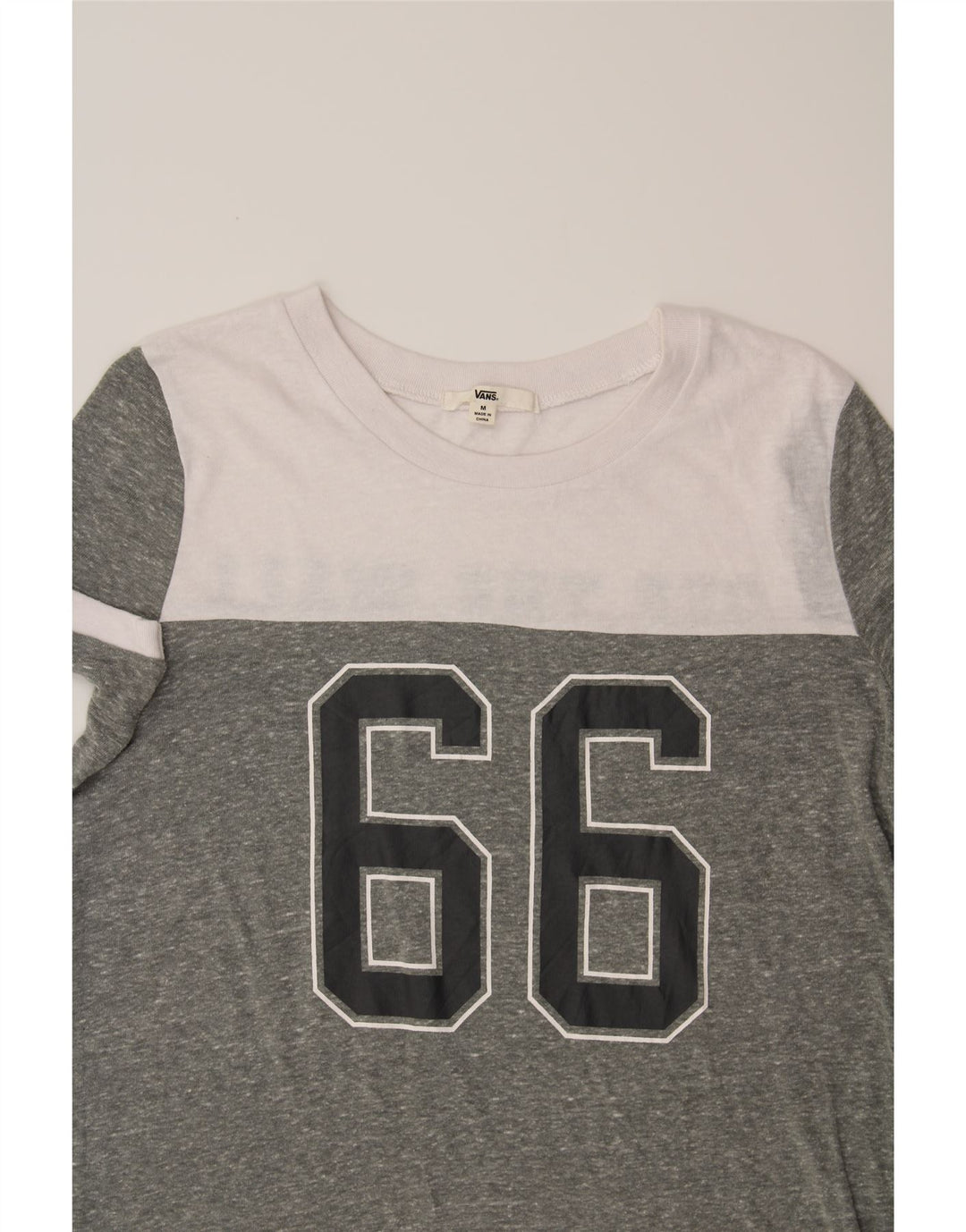 VANS Womens Graphic T-Shirt Dress UK 14 Medium Grey Colourblock Polyester Vintage Vans and Second-Hand Vans from Messina Hembry 