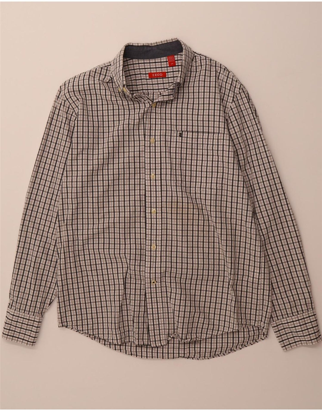 IZOD Mens Shirt Small Grey Check Cotton Vintage Izod and Second-Hand Izod from Messina Hembry 