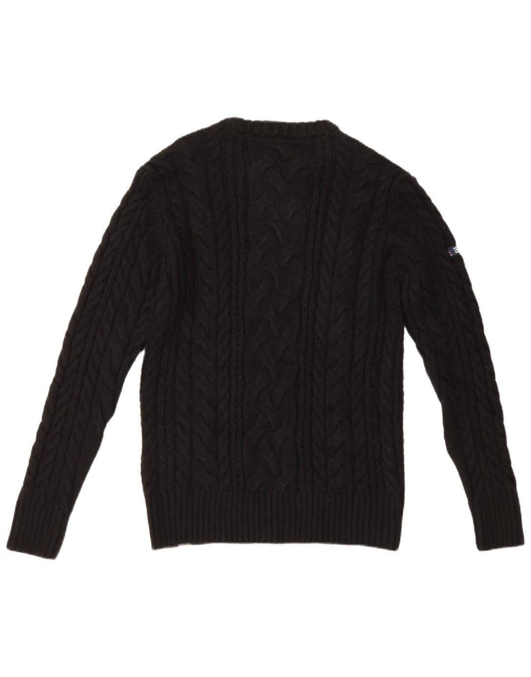 Pulover Superdry pentru bărbați cu decolteu triplu, mare, negru, acrilic