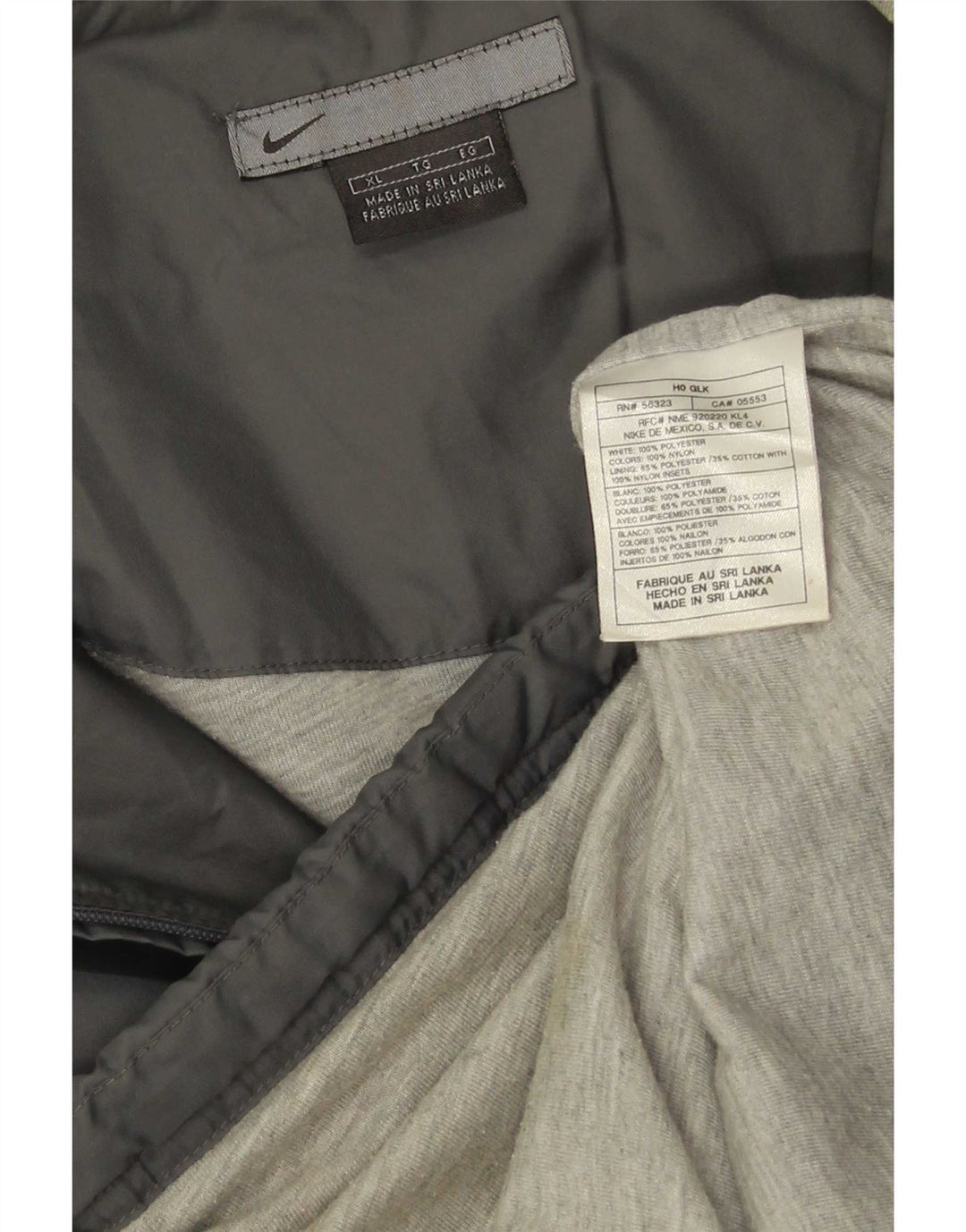 Jachetă de ploaie cu glugă Nike pentru bărbați UK 42 XL poliester gri
