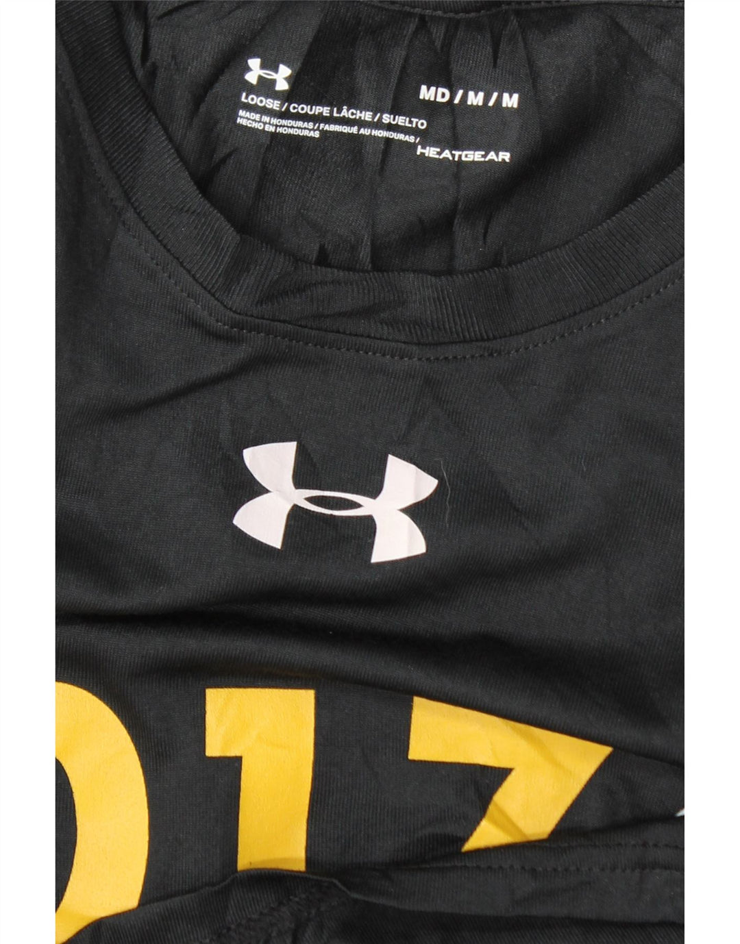 Tricou grafic Under Armour pentru bărbați Heat Gear Top Mediu Negru