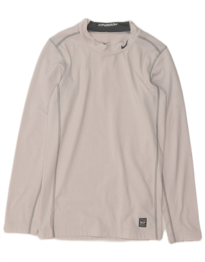 Nike băieți Dri Fit Top cu mânecă lungă 13-14 ani XL poliester alb