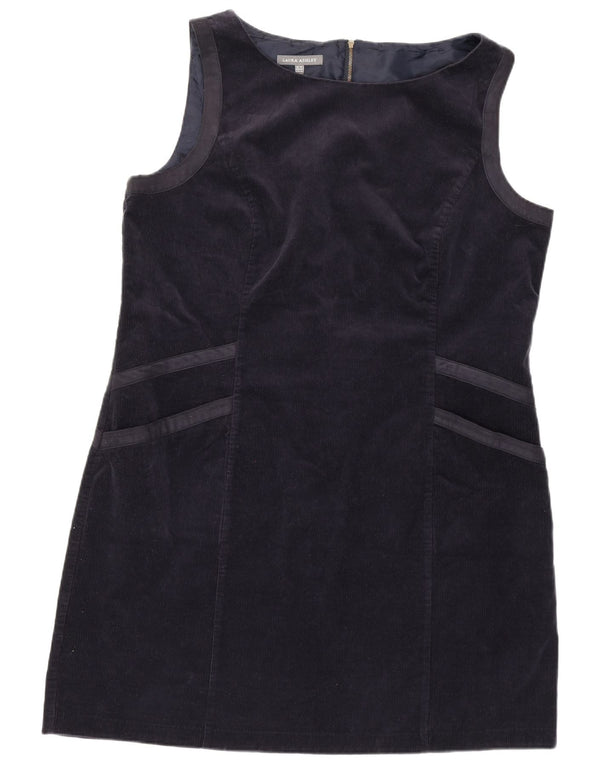 Laura Ashley Rochie pentru femei, fără mâneci, din velur, UK 18 XL, bleumarin