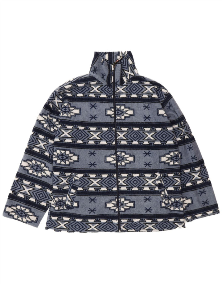 Jachetă vintage pentru bărbați din lână UK 38 Medium Blue Fair Isle