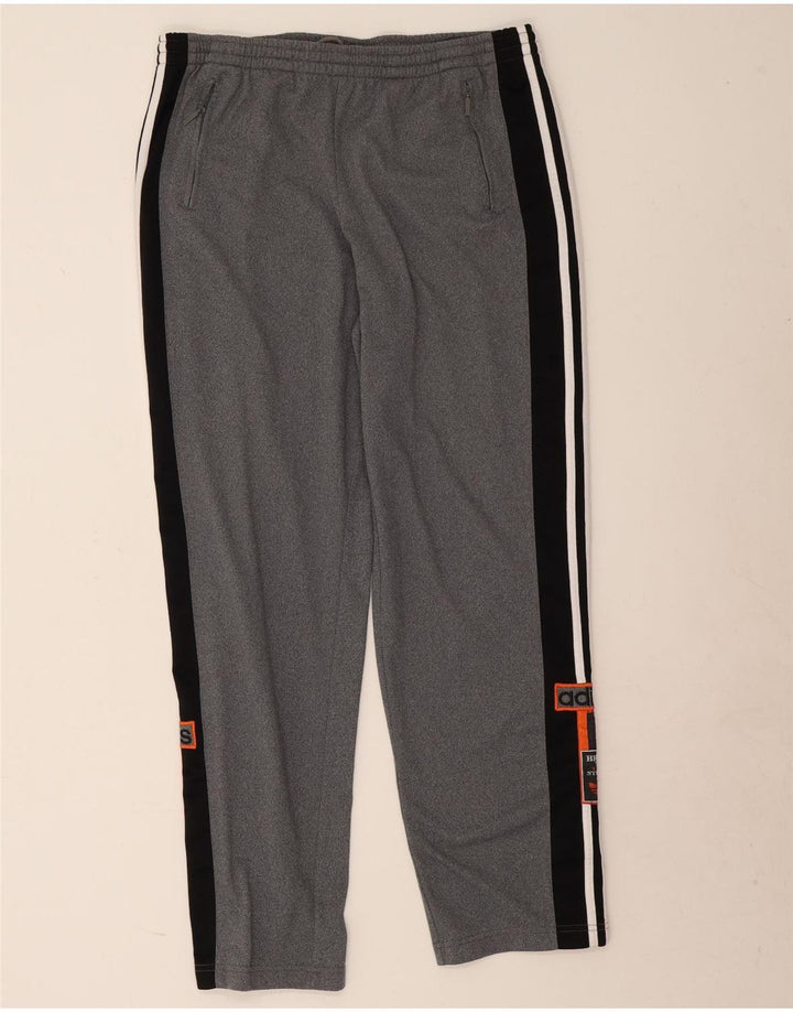 Pantaloni de trening grafic pentru bărbați Adidas, mari, gri, poliester color bloc