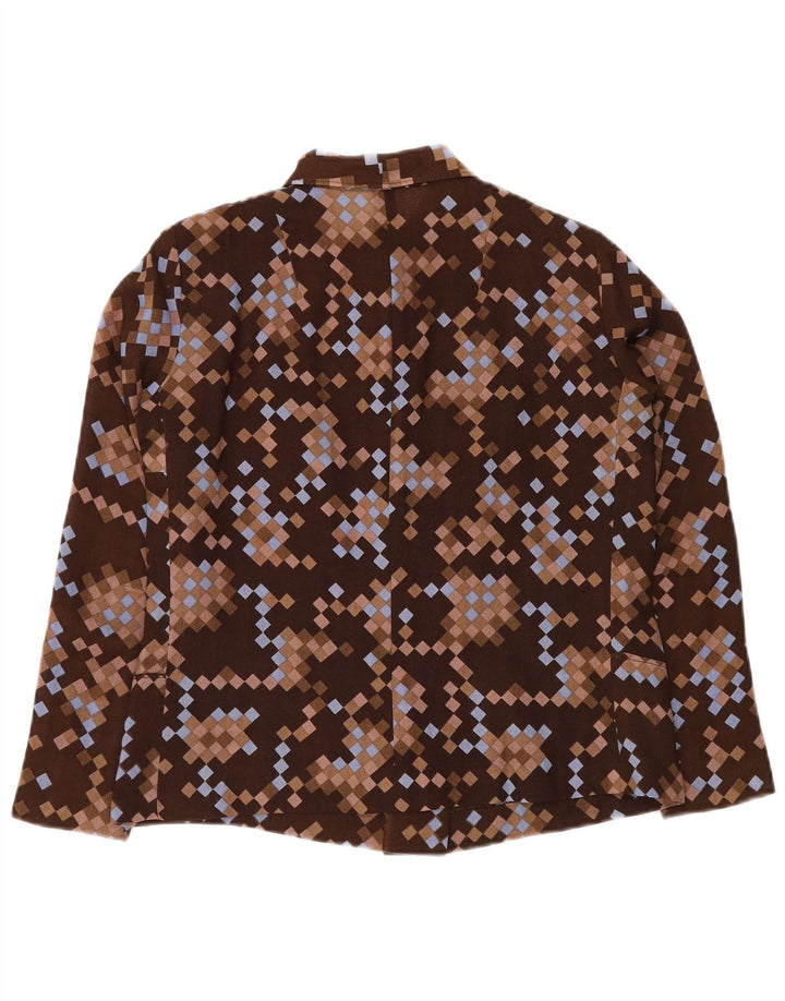 Bomber pentru femei VINTAGE UK 12 Medium Brown Geometric