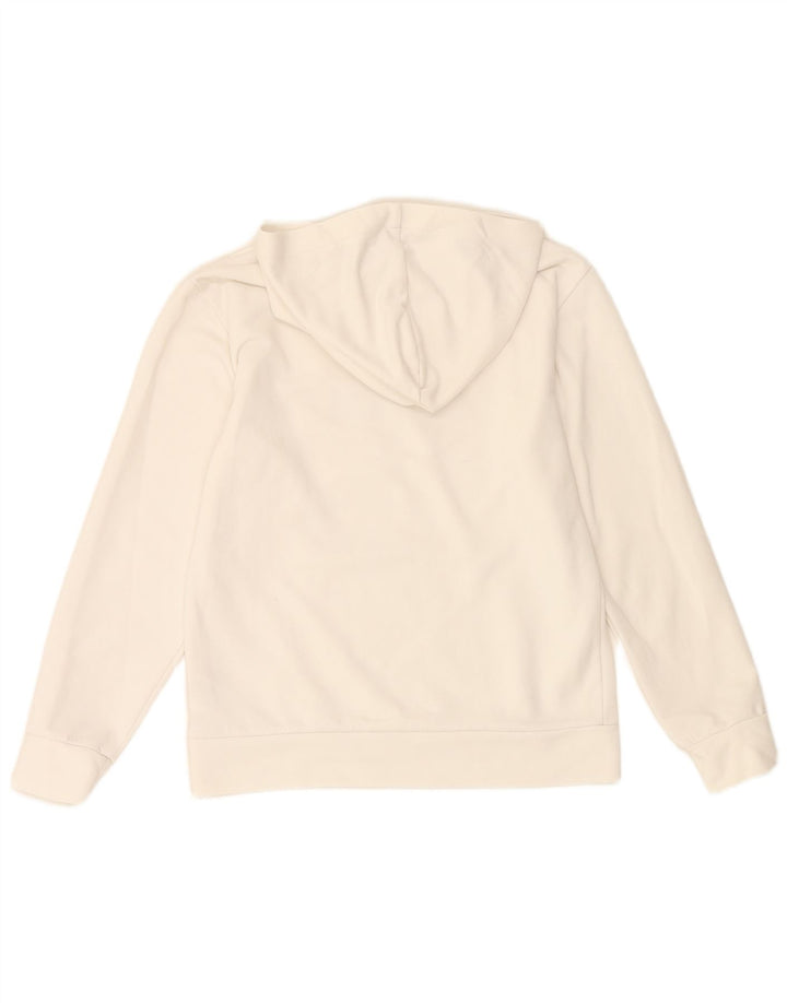 Pulover cu glugă grafic Adidas pentru femei UK 8/10 Poliester alb mic