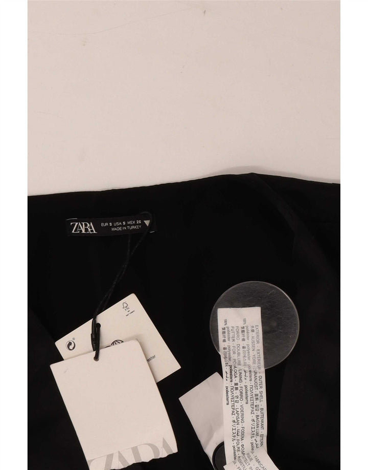 Jachetă Blazer pentru femei Zara, cu două piepturi, UK 10 Mic Negru Geometric