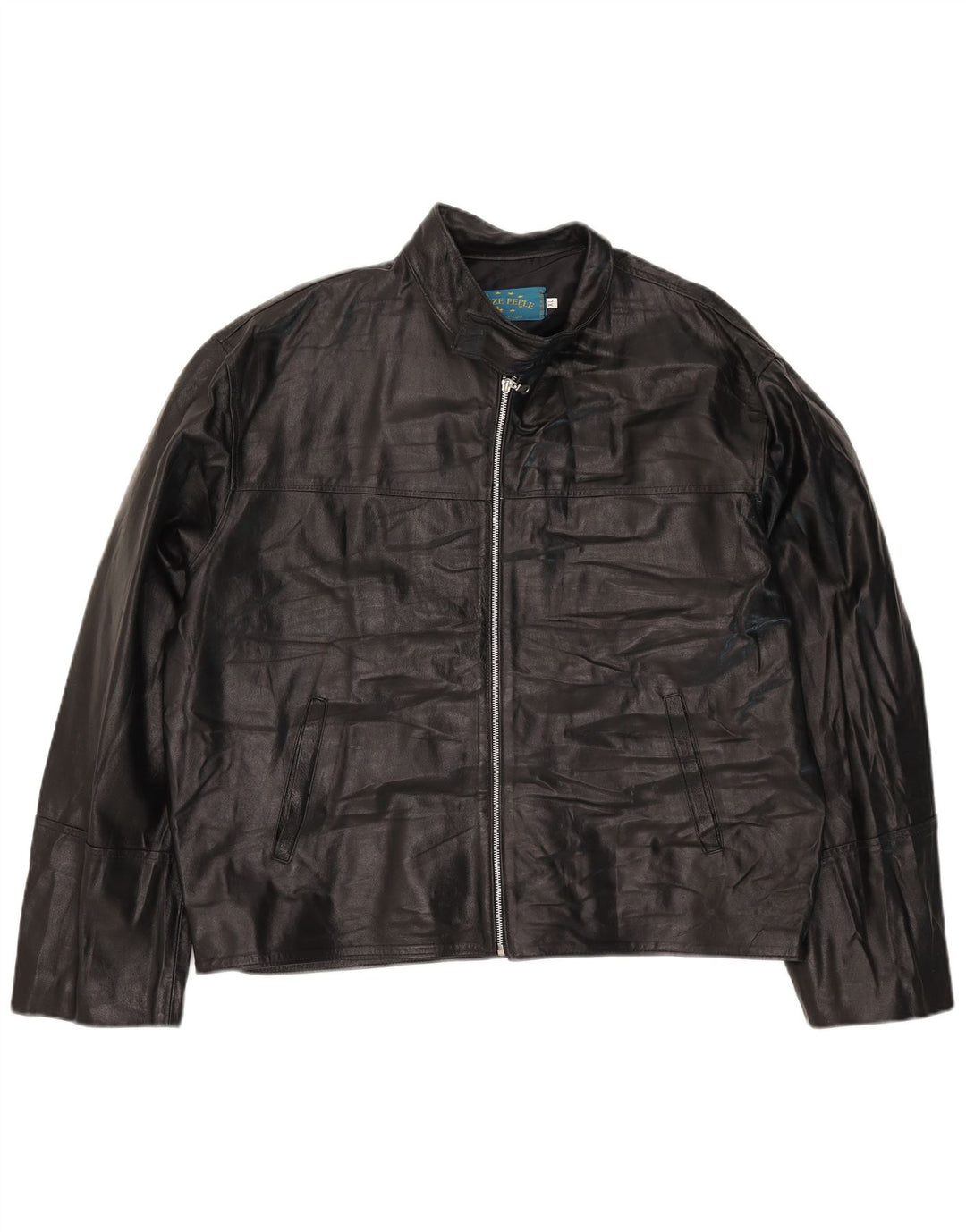 Jachetă de piele pentru bărbați VINTAGE UK 42 XL din piele neagră