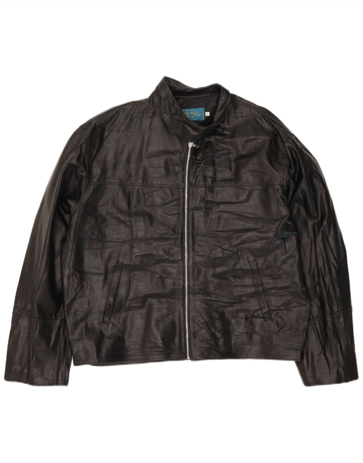 Jachetă de piele pentru bărbați VINTAGE UK 42 XL din piele neagră