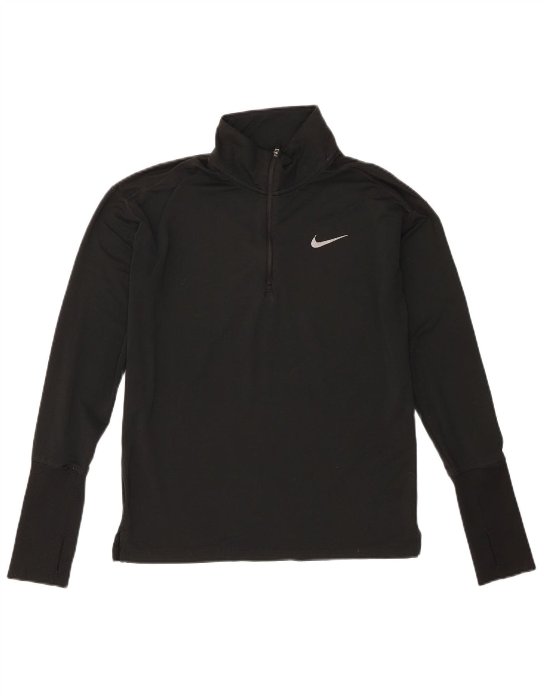 Top de trening Nike Dri Fit Zip Neck Pullover pentru femei UK 6 XS Poliester negru